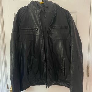 LEATHER JACKET WITH SECONDARY INNER LAYER